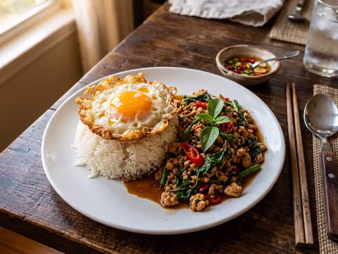 Pad Krapao with Fried Egg