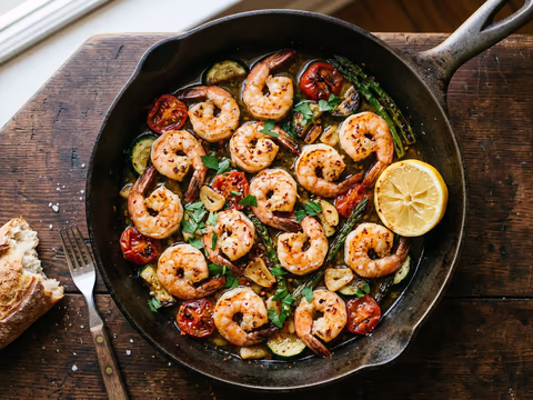 Pan-Fried Shrimp with Vegetables